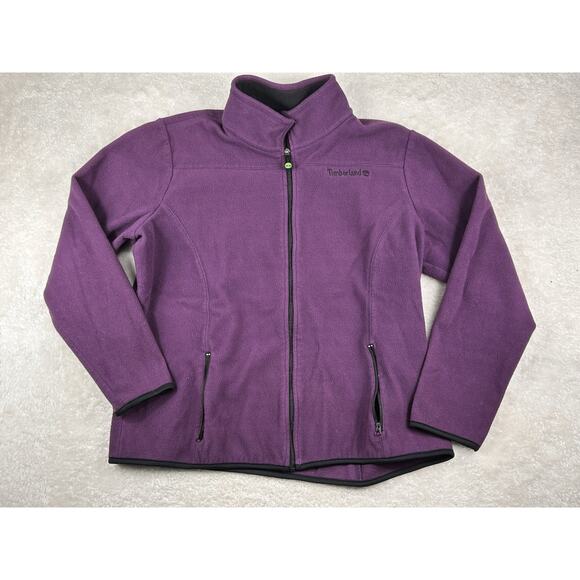 Timberland Jacket Women's Sz XL Purple Full Zip Embroidered logo outdoor fleece - Picture 1 of 6
